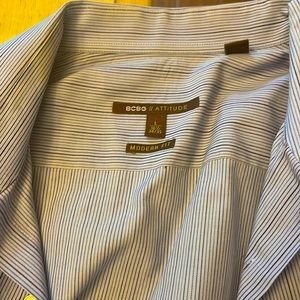 Large bcbg light blue stripe button down